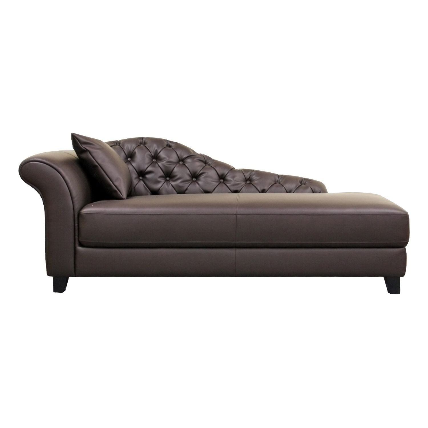 Baxton Studio Josephine Brown Leather Victorian Modern Chaise Lounge
