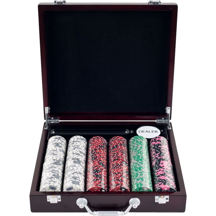 300 Tri-Color Triple Crown Chips in Cigar Tray Chip Case