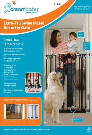 Dream Baby Extra-Tall Swing Closed Security Gate - Black at Kmart.com