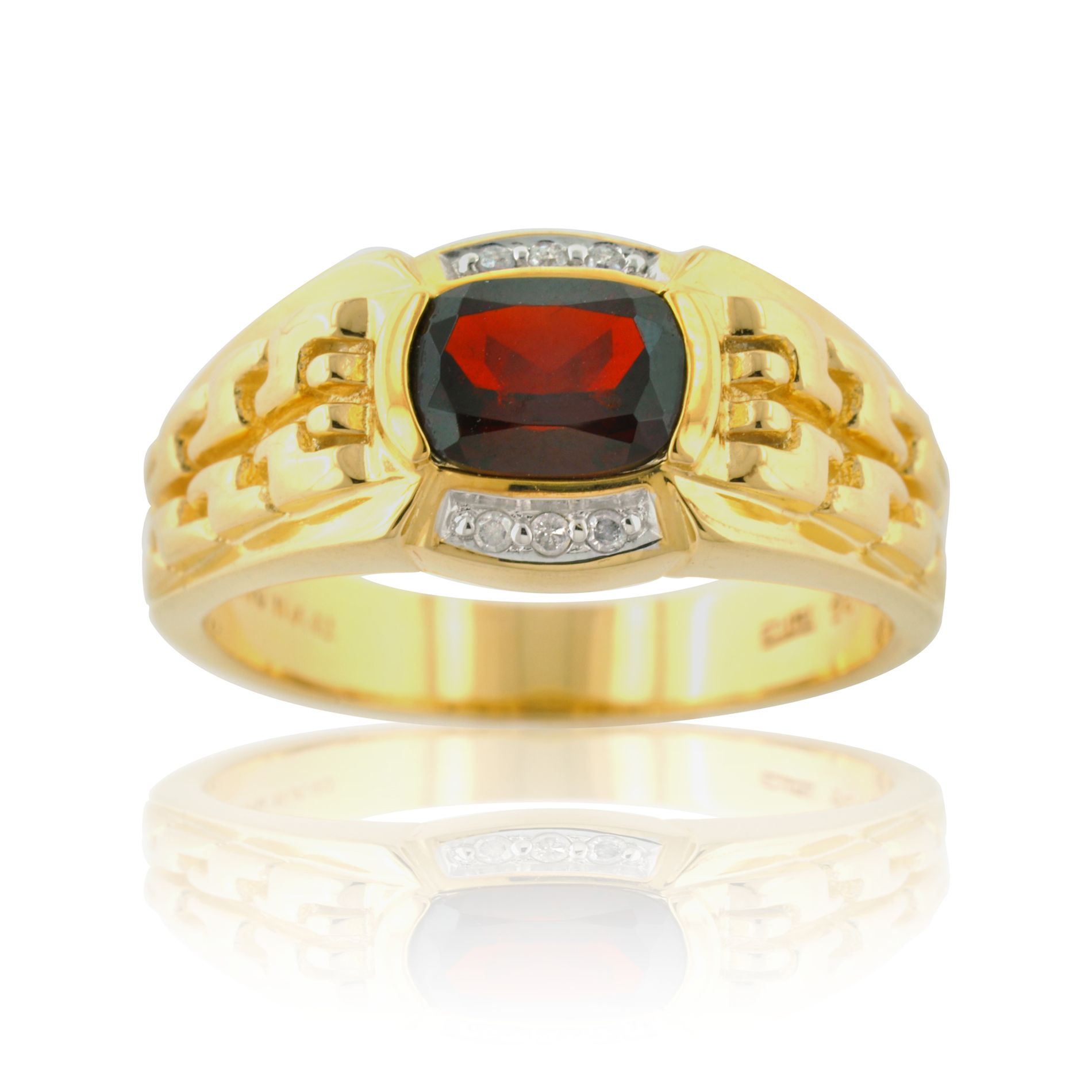 Mens Diamond Accent Garnet Ring in Gold over Sterling Silver at Kmart.com