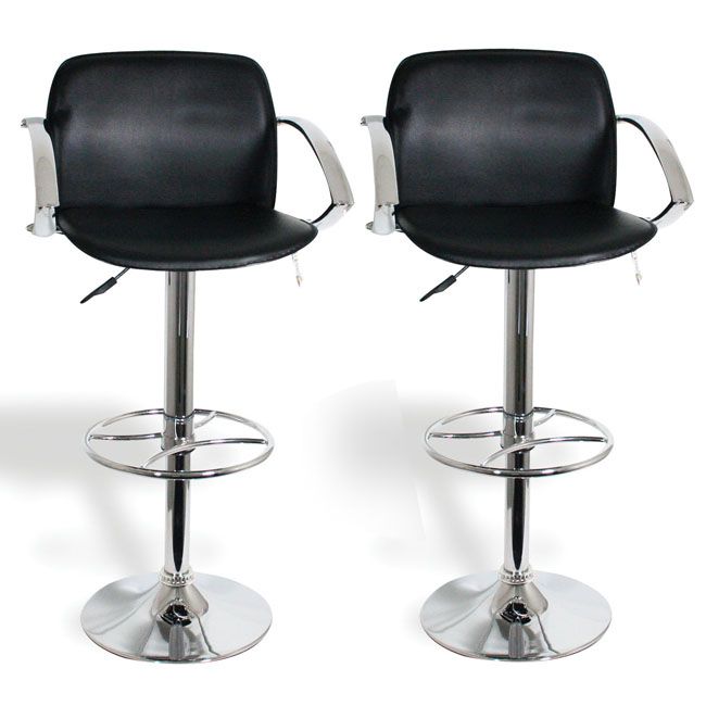 Adjustable Height Classic Traditional Bar Stools - 2 Piece Set