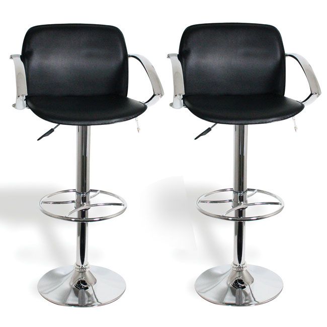 Homestyle 2PC 30" Adjustable Foam Black Bar Stool with Back at Kmart.com