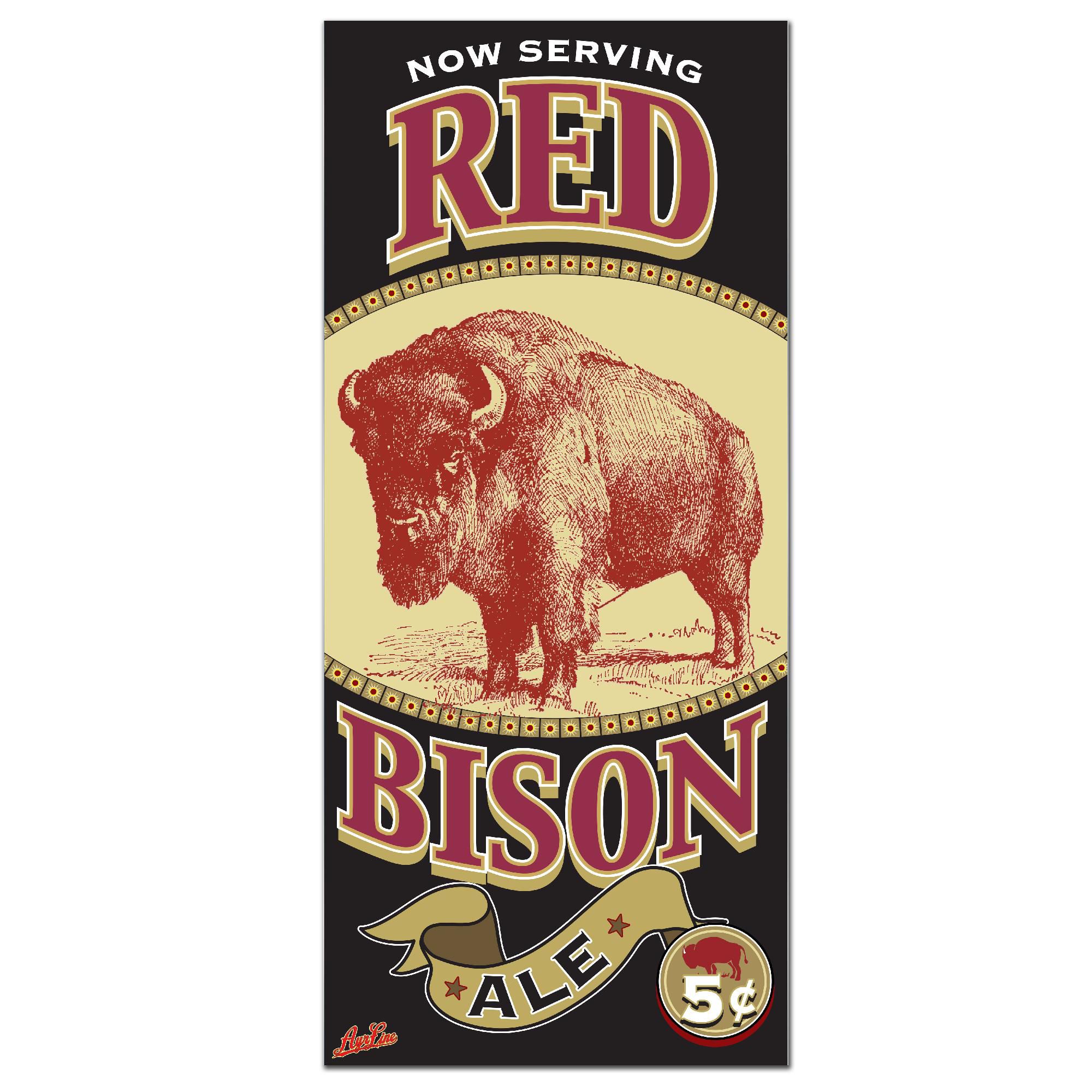 14x32 inches "Red Bison Ale" by Ayr*Line