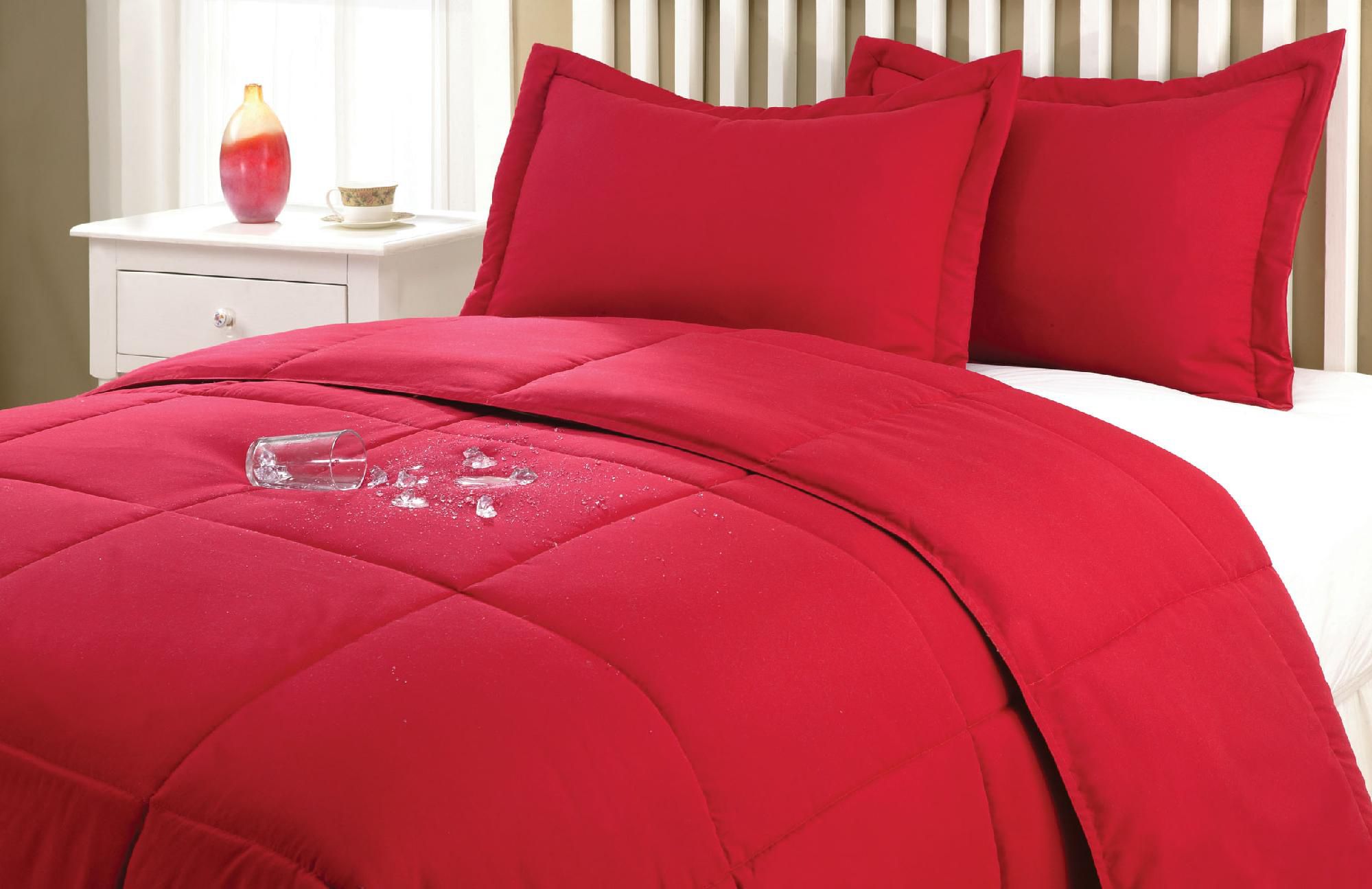 Stayclean Twin Two Piece Comfoter Set-Red at Kmart.com