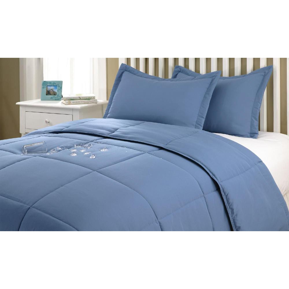 Three Piece Comforter Set-Smoke Blue