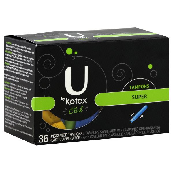 Kotex U Click Tampons, Unscented, Super 36 Count at mygofer.com