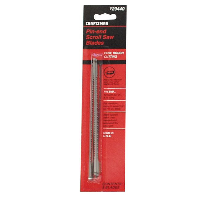 Craftsman 5 in. 10 tpi Pin End Scroll Saw Blade (Repl 26870), 5 pk. at Craftsman.com