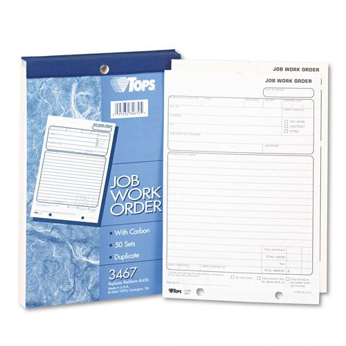 TOPS Job Work Order, 5.5x8.5, Carbon Duplicate, 50-Sets at Kmart.com