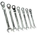 7 pc. Standard Full Polish Ratcheting Flex Head Combination Wrench Set