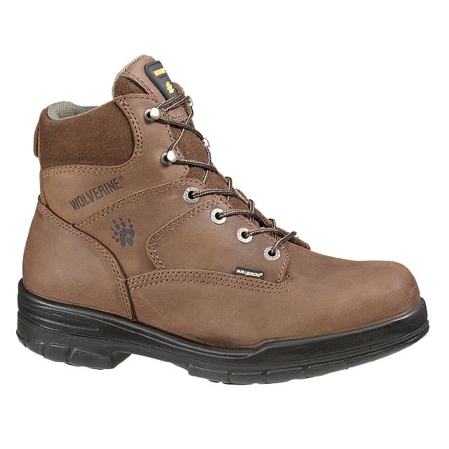 Men's Work Boots DuraShocks Leather Steel Toe 6" Brown W02053