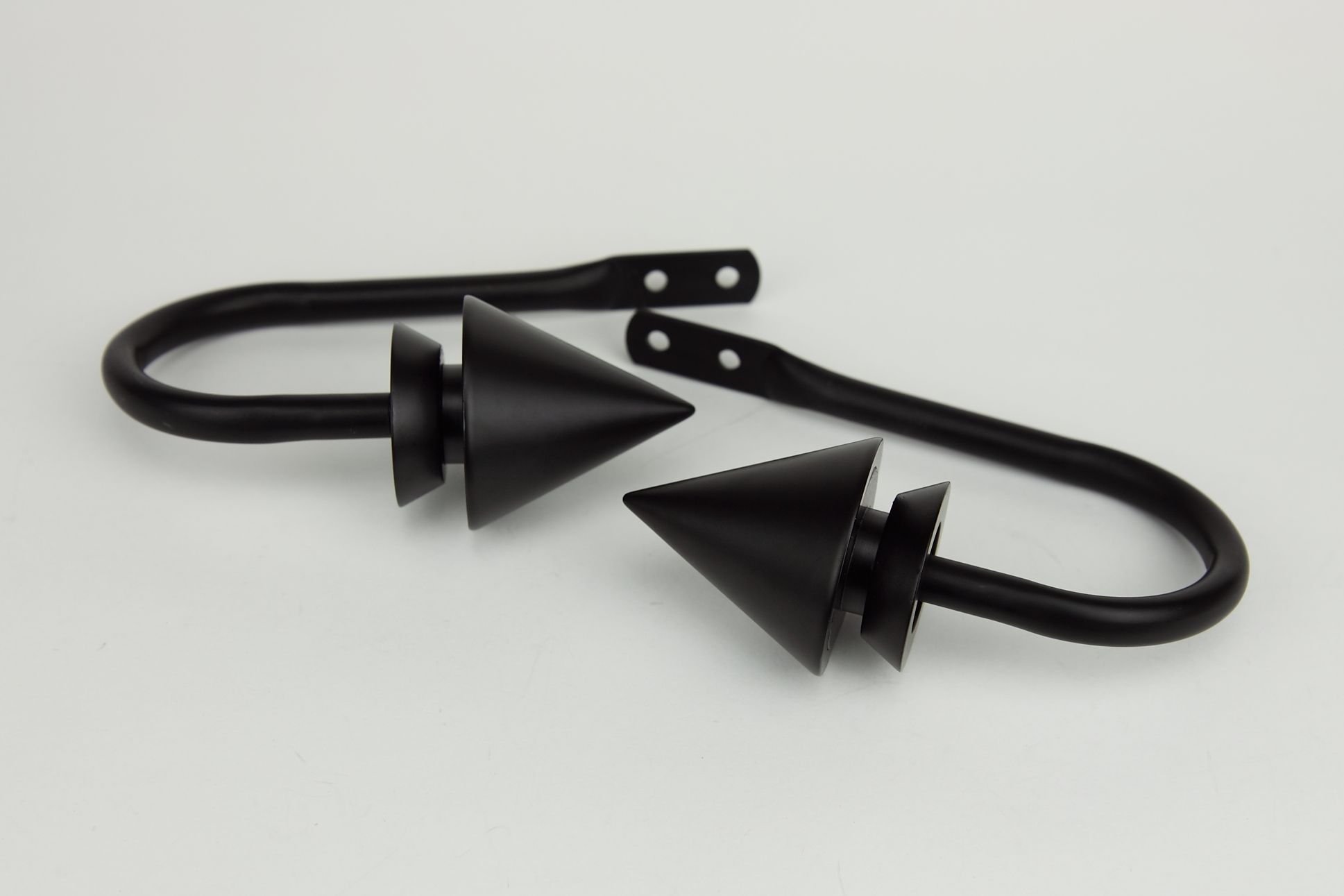 Rod Desyne 65B03 Decorative Holdback Pair  w/ Cone Finials - Black at Sears.com