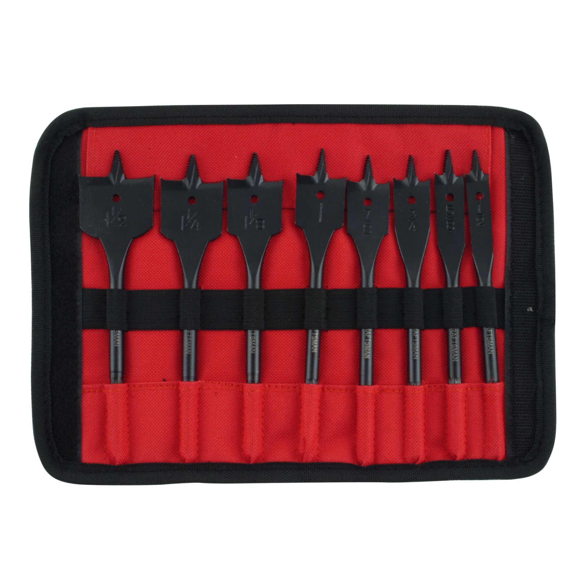 Craftsman 8 Pc. Self Feed Spade Bit Set with Storage Pouch / Drill Bits
