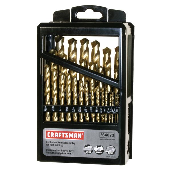 Craftsman S64073 29 Pc Titanium Coated Drill Bit Set Sears
