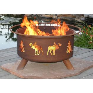 Patina Fire Pit, Moose & Tree - Outdoor Living - Outdoor ...