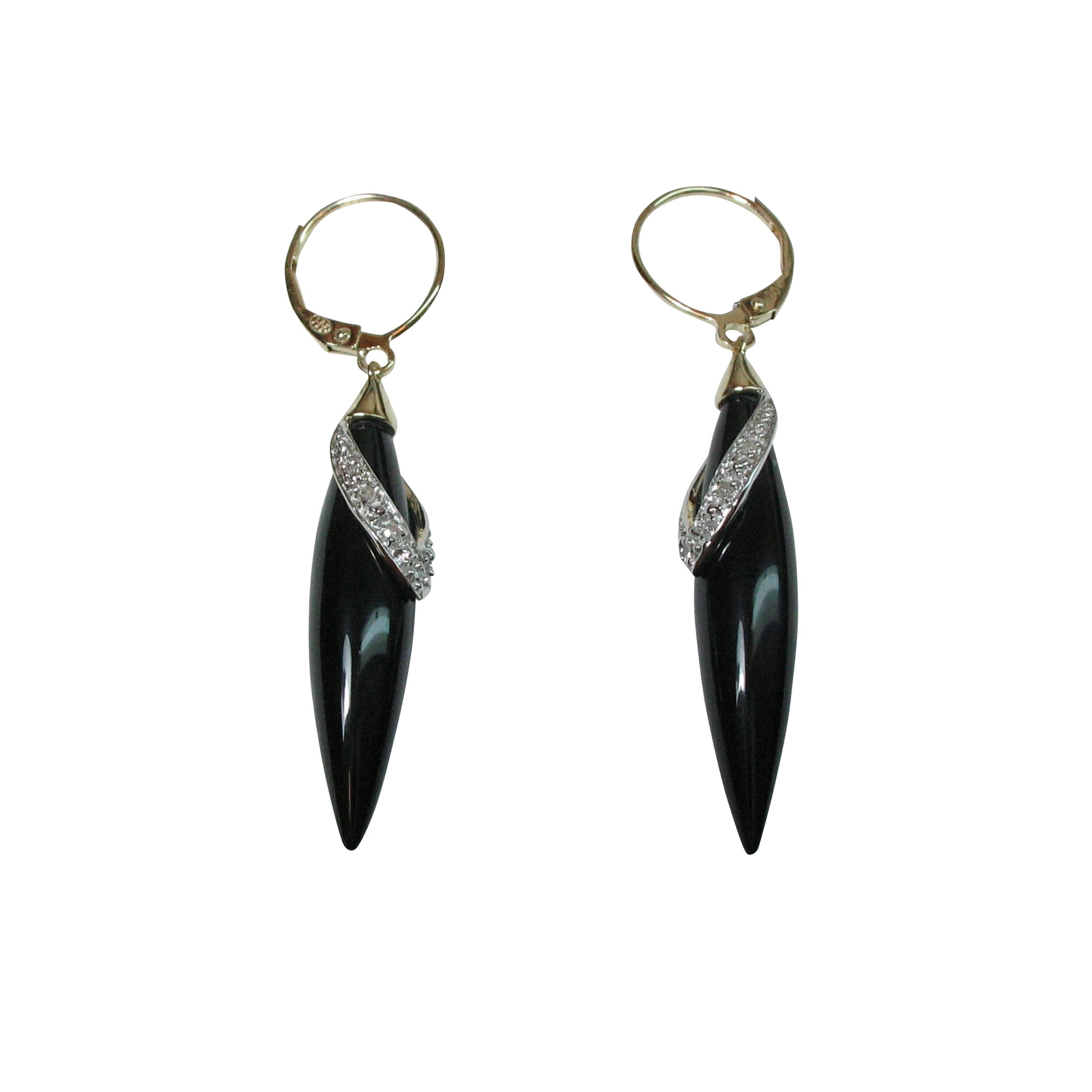 10k Oynx and Diamond Accent Earrings at Sears.com