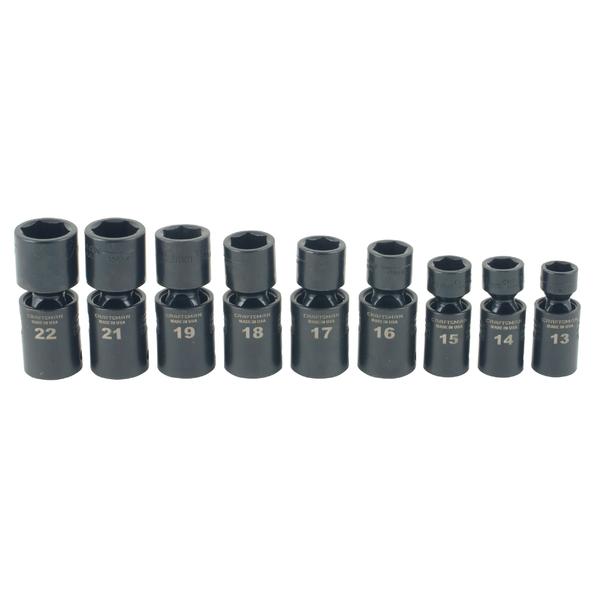 Craftsman 15390 9 Pc Metric Easy To Read Swivel Impact Socket Set