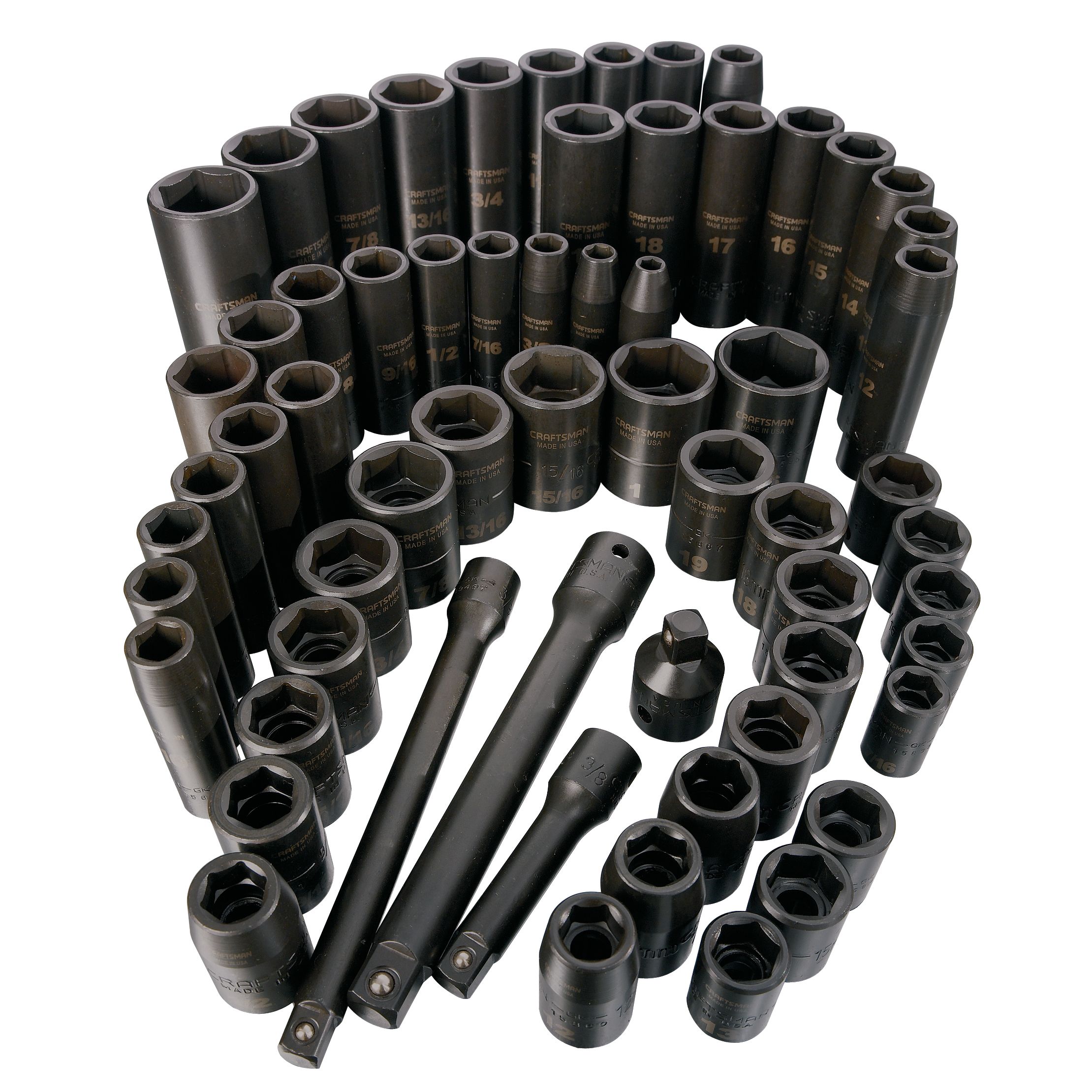 Craftsman 62 pc. Easy Read Impact Socket Set, 6 pt., 3/8 & 1/2 in. Dr. at Craftsman.com