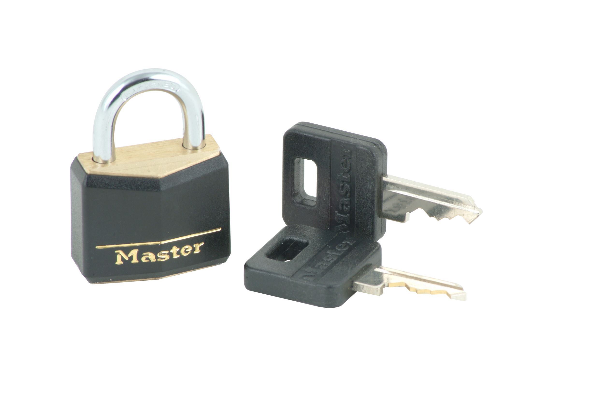 1-3/16 in. Covered Brass Padlock, Black