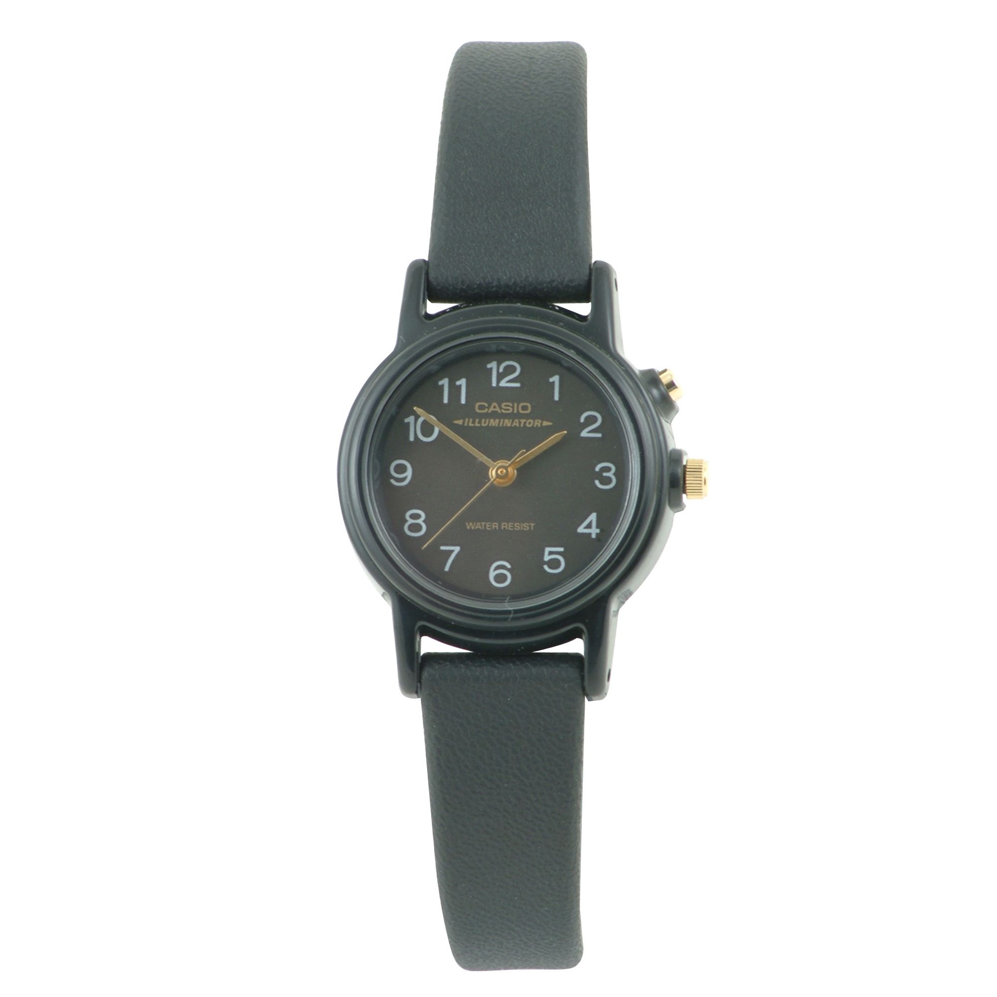 Ladies Casual Sport Watch with Black Dial and Black Resin Band