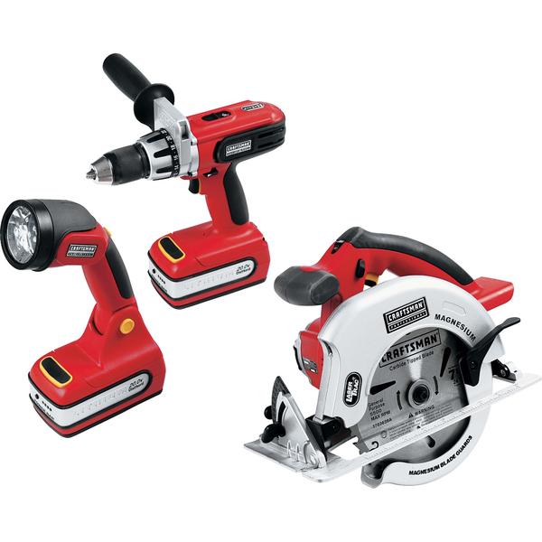Craftsman 26325 20 Volt Lithium Ion Cordless 3 Tool Combo Kit