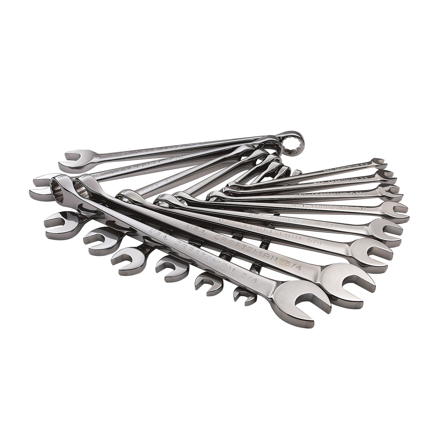 Craftsman 16 pc. Standard & Metric 12 pt. Full Polish Cross Force Combination Wrench Set at Craftsman.com