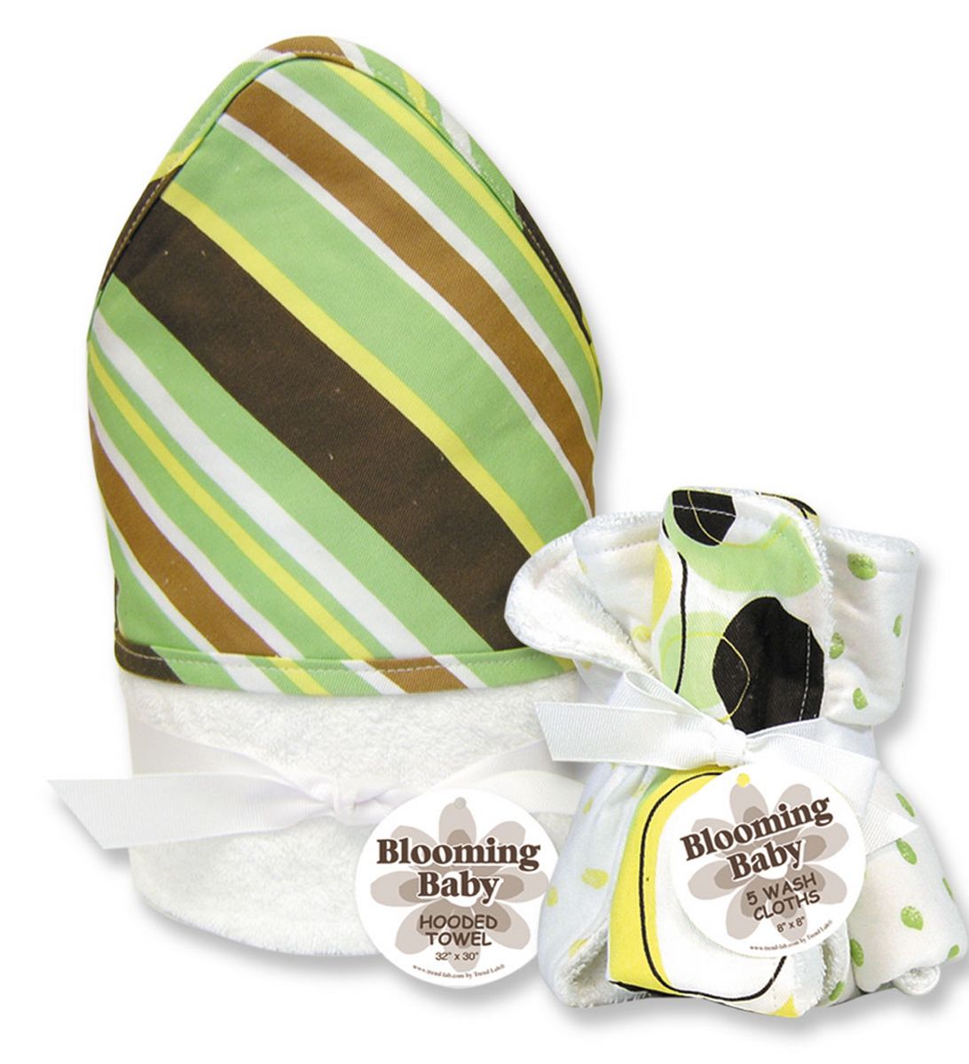 Trend-Lab Giggles Stripe Hooded Towel and Wash Cloth Set at Sears.com