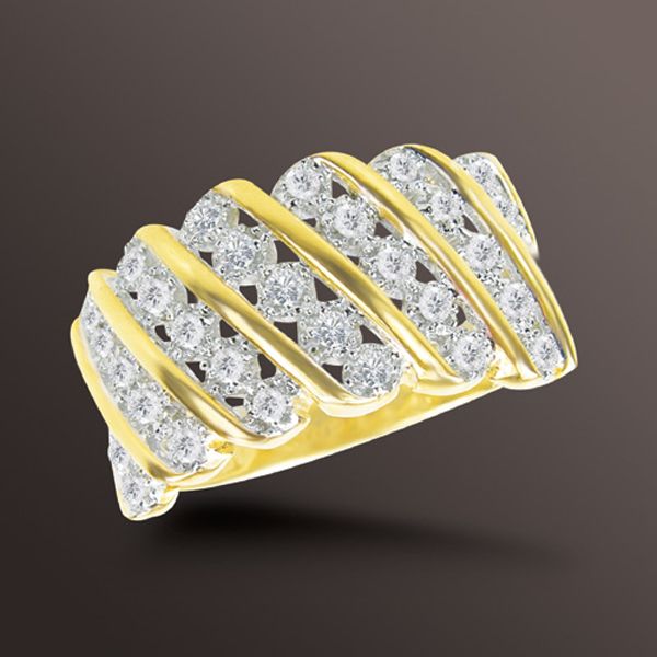 1/3-1/4 ct. t.w.* Round Diamond Anniversary Ring in 10k Yellow Gold