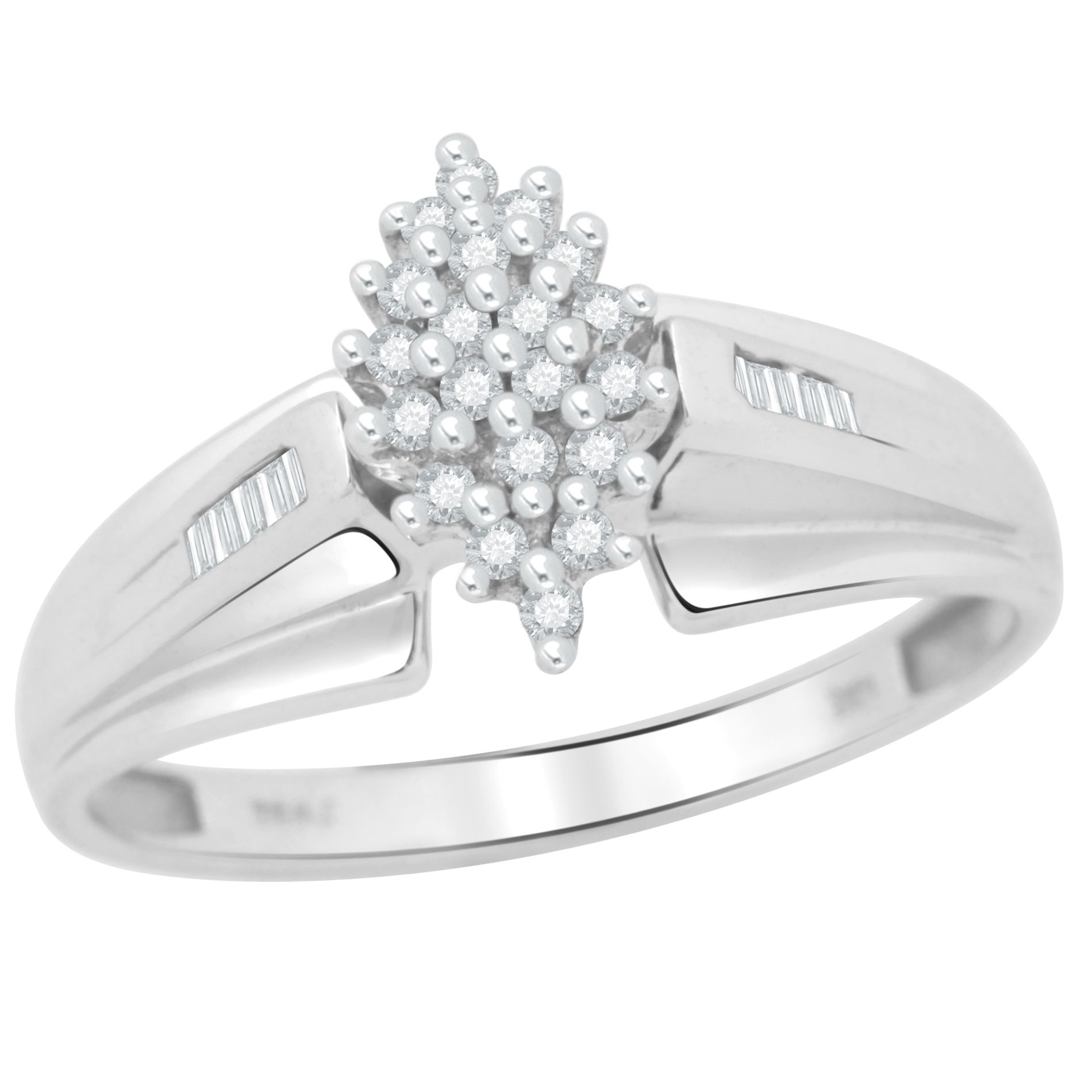 1/5 cttw Diamond Cluster Ring_in Size 7