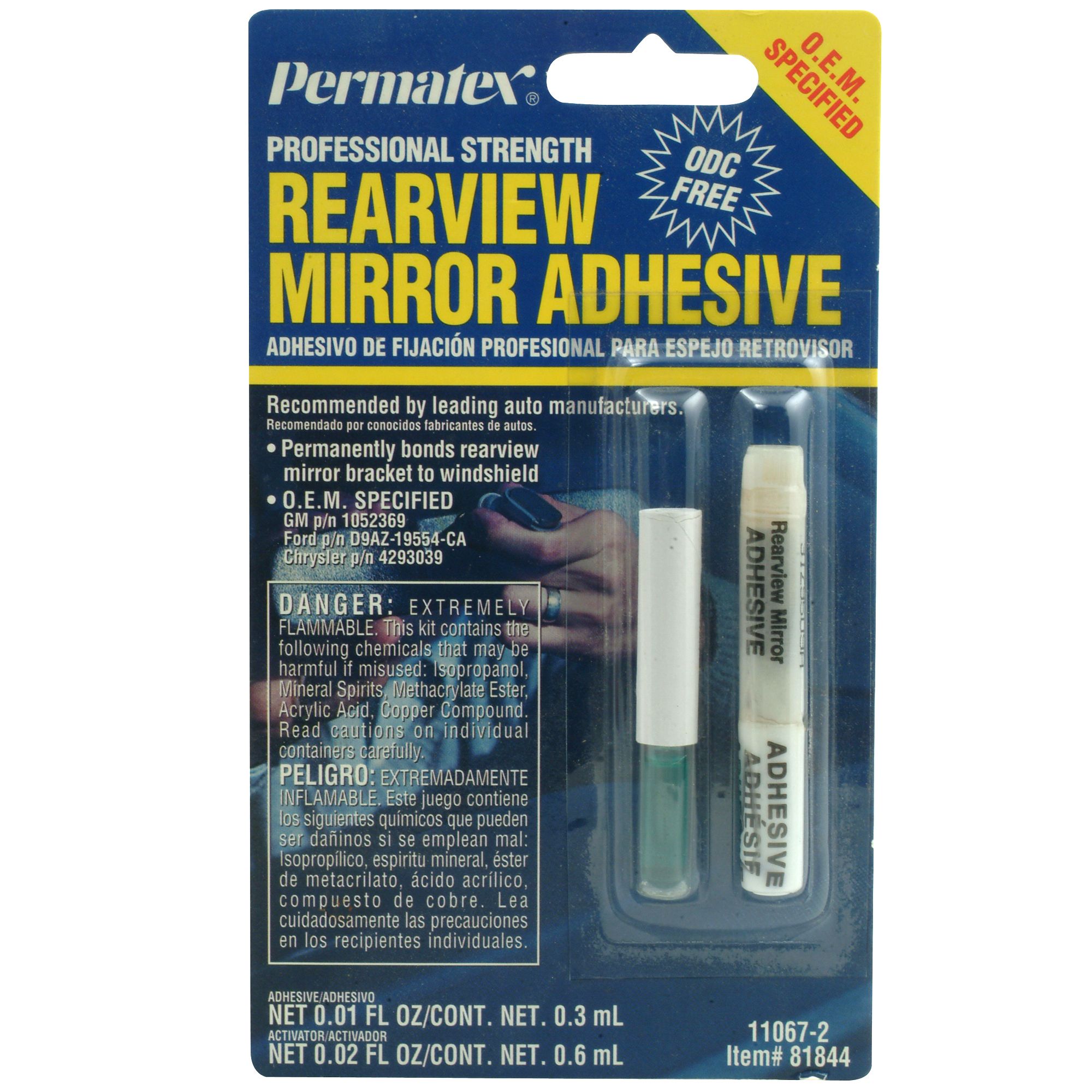 mirror rearview adhesive permatex