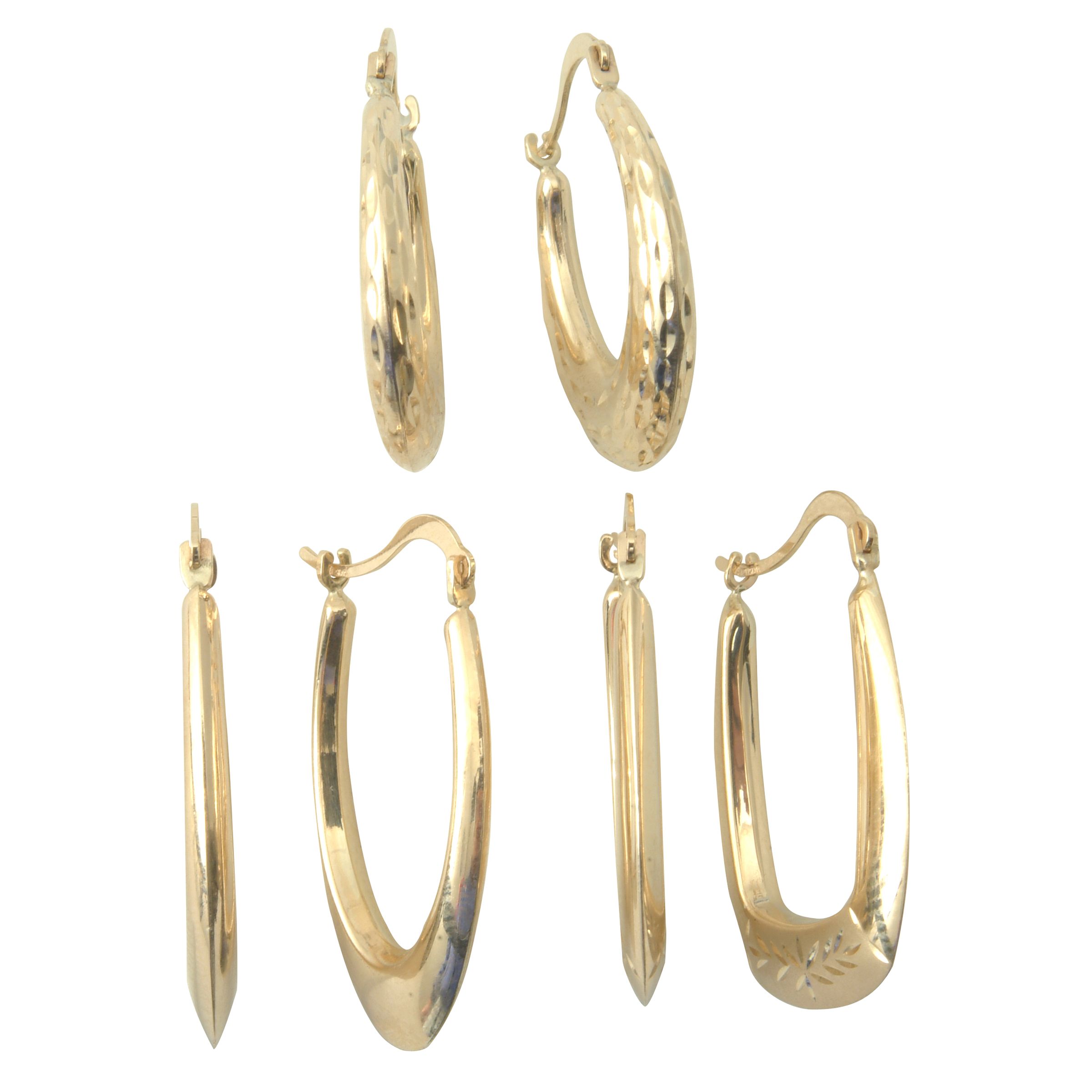 10 kt Yellow Gold 3 x 37.5mm Polished Hoop