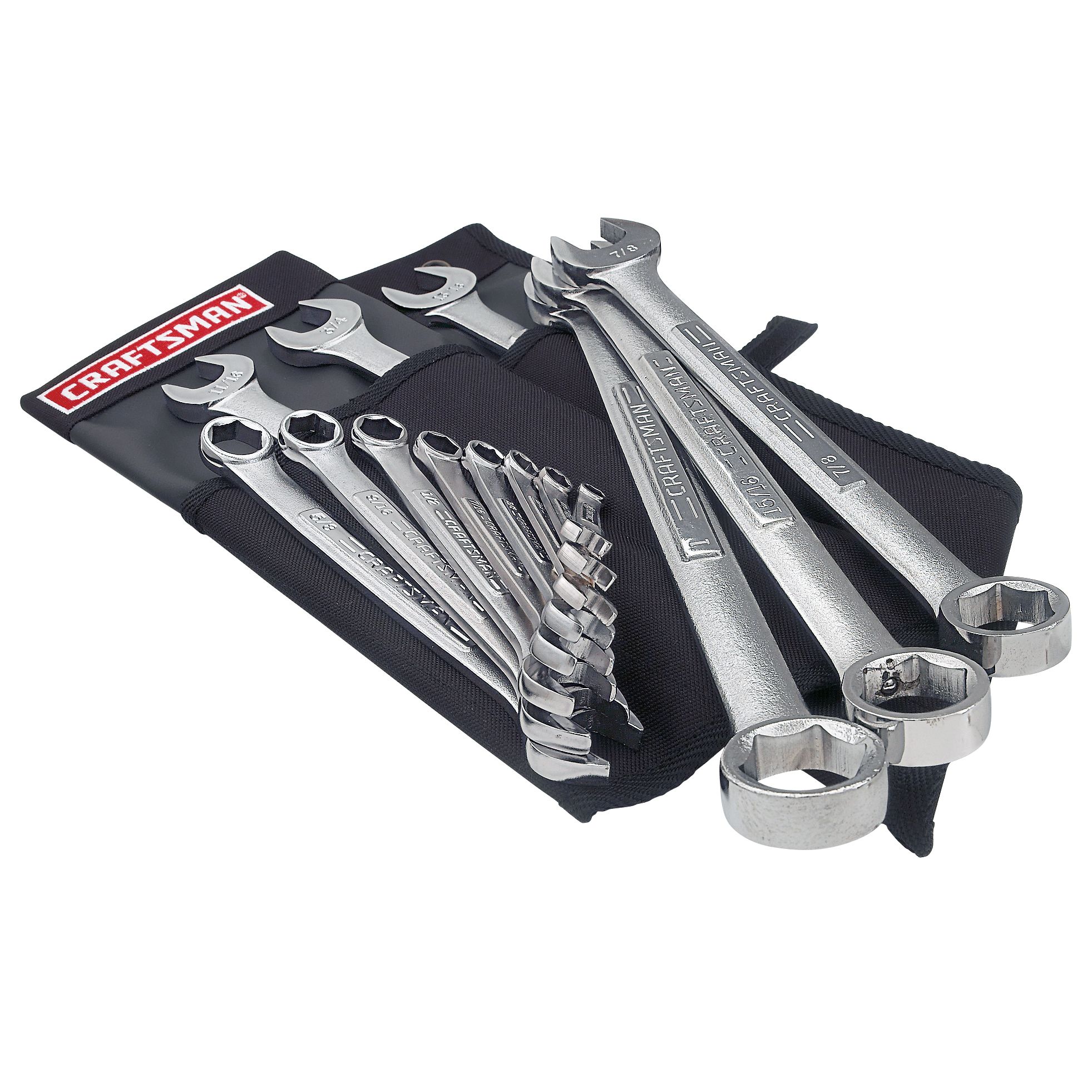Craftsman 14 pc. Standard 6 pt. Combination Wrench Set with Deluxe Roll Pouch at Craftsman.com
