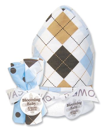Trend-Lab Prep School Blue Hooded Towel & Wash Cloth Bouquet Set at Sears.com