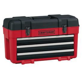 Craftsman 3-Drawer Plastic/Metal Portable Chest - Red/Black