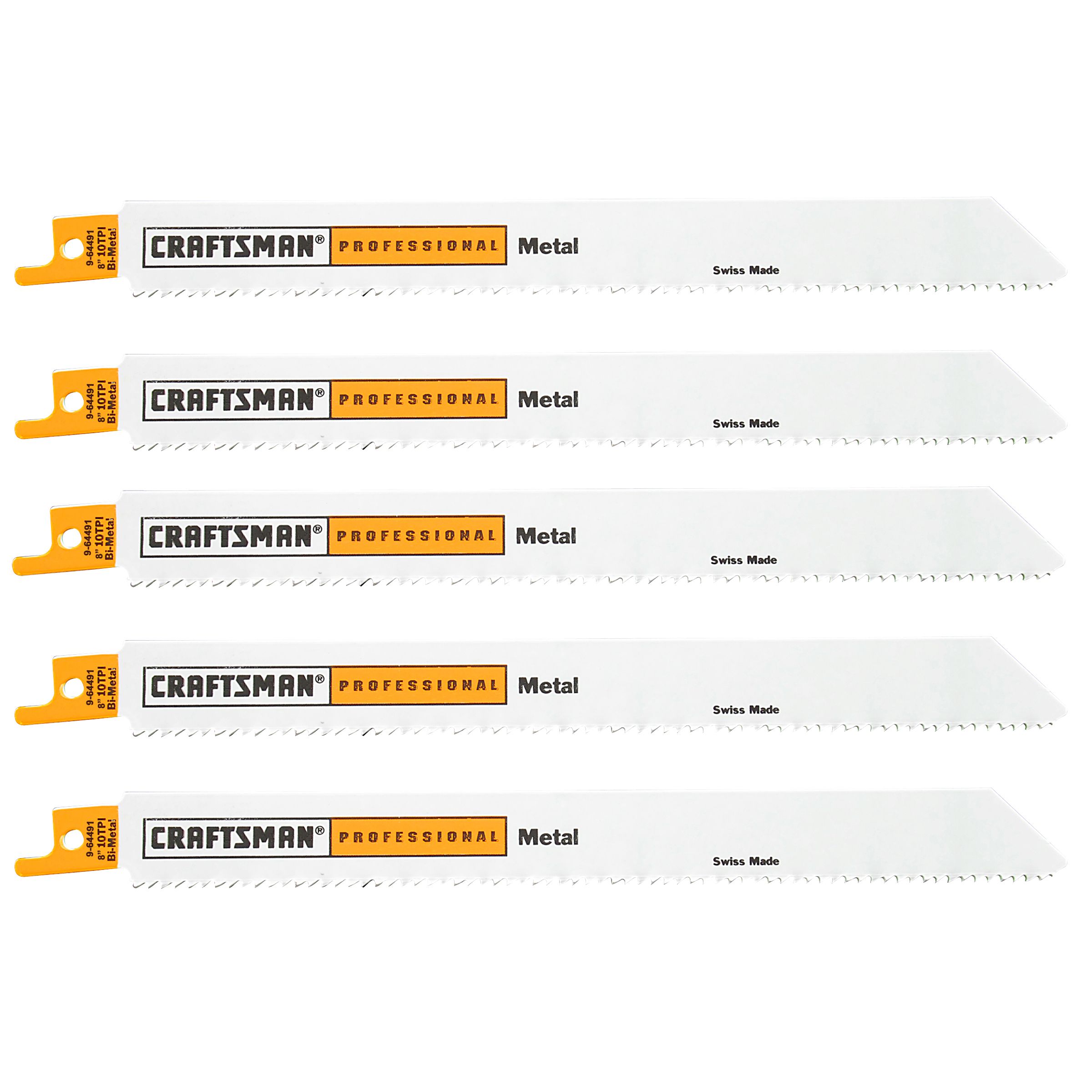 Craftsman Professional 8 in. Metal-Cutting Bi-Metal Reciprocating Saw Blades, 10TPI - 5 pk. at Craftsman.com