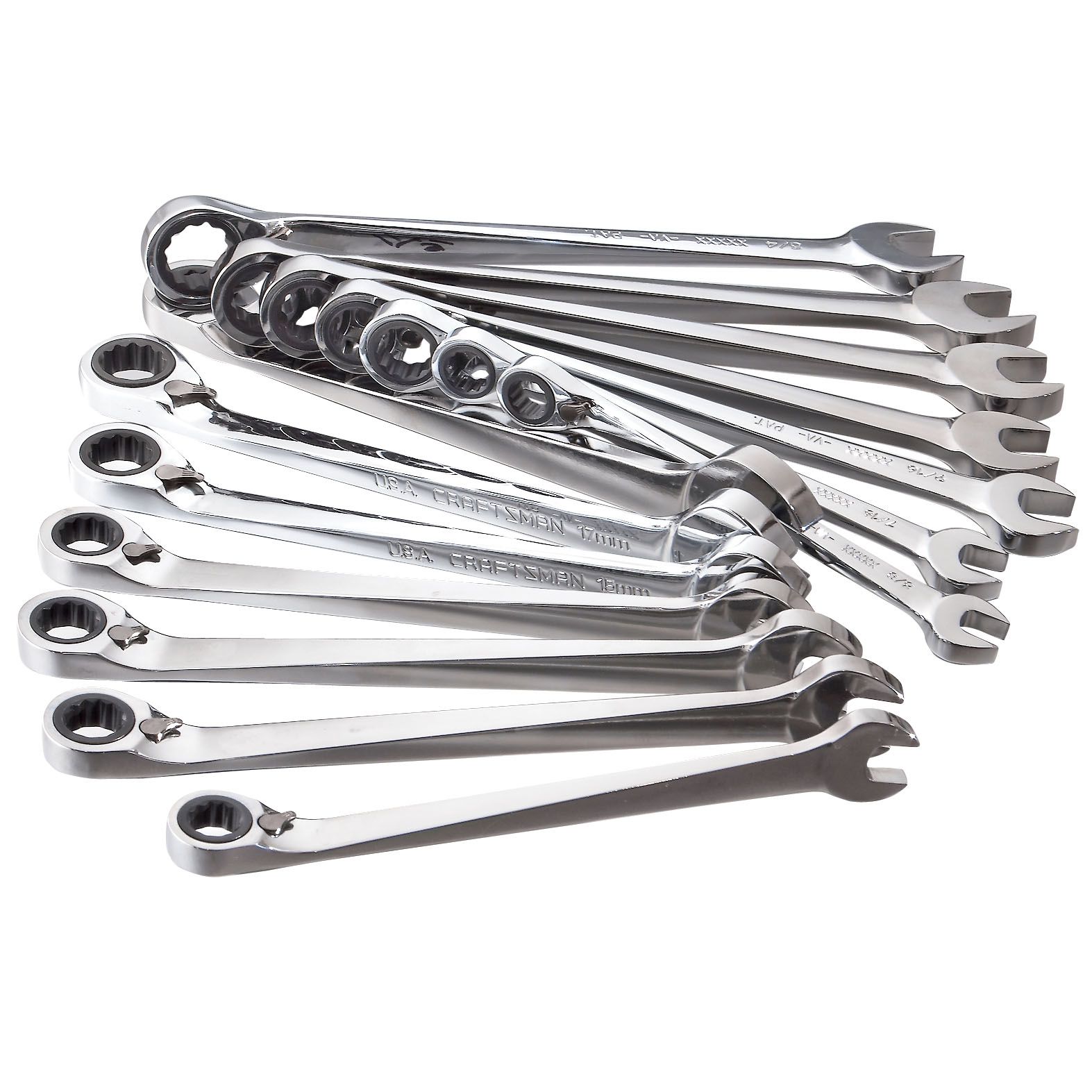 Craftsman 14 pc. Standard & Metric 12 pt. Cross Force Reversible Ratcheting Wrench Set at Craftsman.com