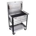 3-Drawer Ball-Bearing GRIPLATCH&reg; Utility Cart - Stainless Steel