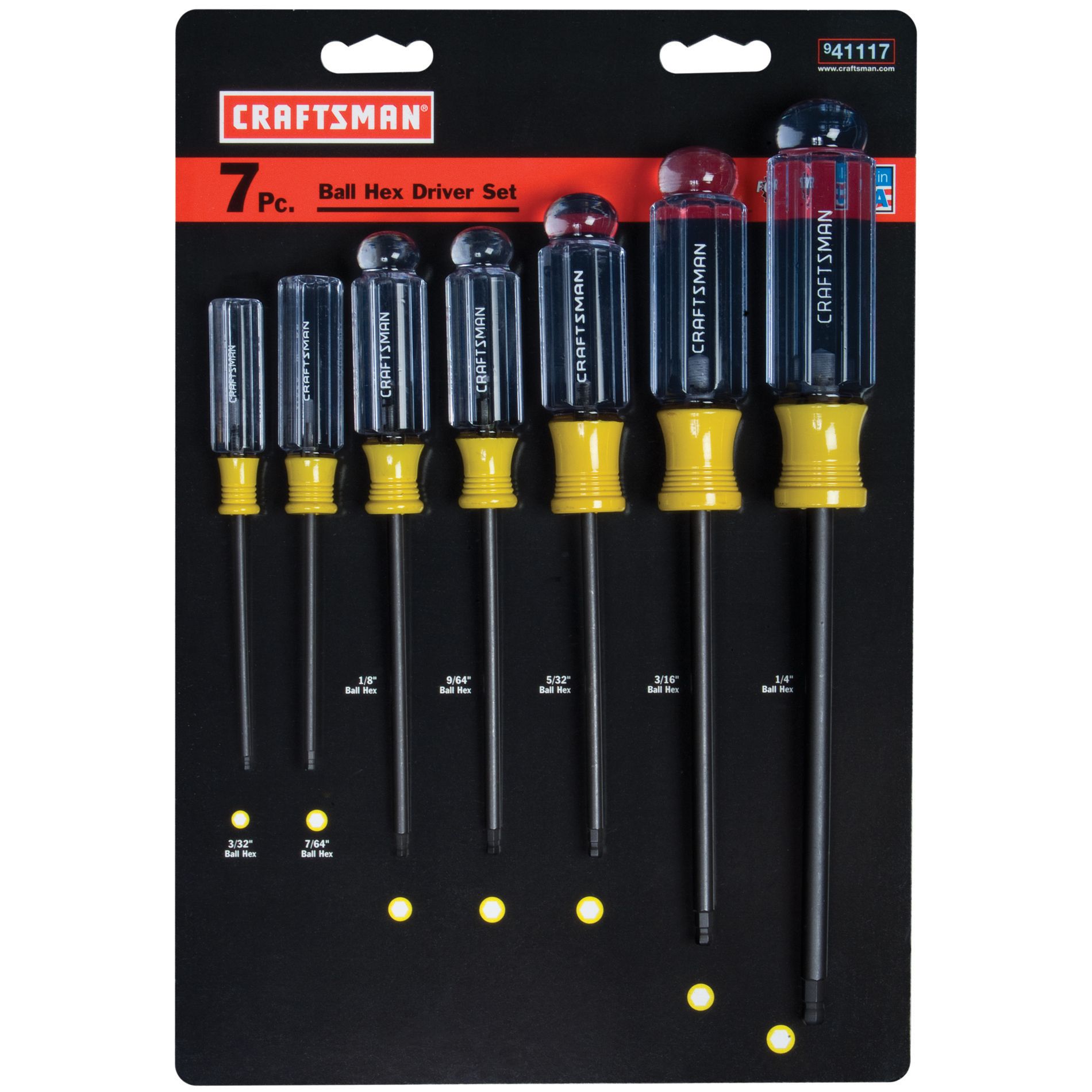 41117 7 pc. Ball End Hex Screwdriver Set Sears Outlet