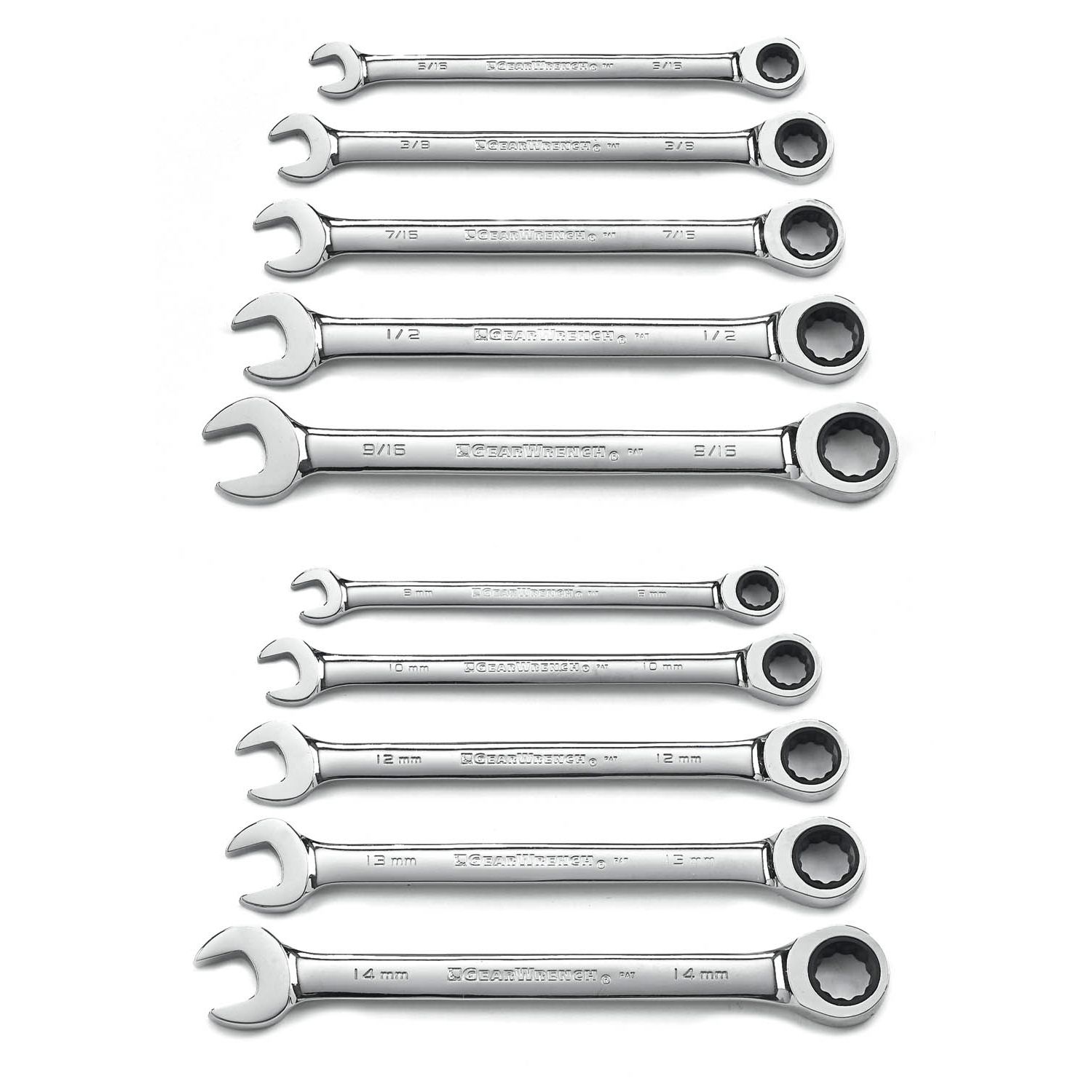 GearWrench 10 Pc Combination Ratcheting Wrench Set Inch/Metric at Craftsman.com