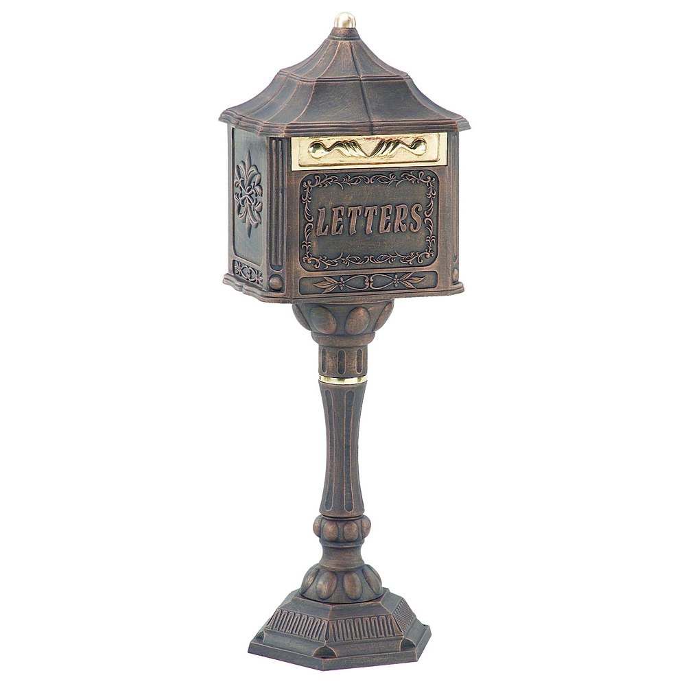 Colonial Pedestal Mailbox - Bronze
