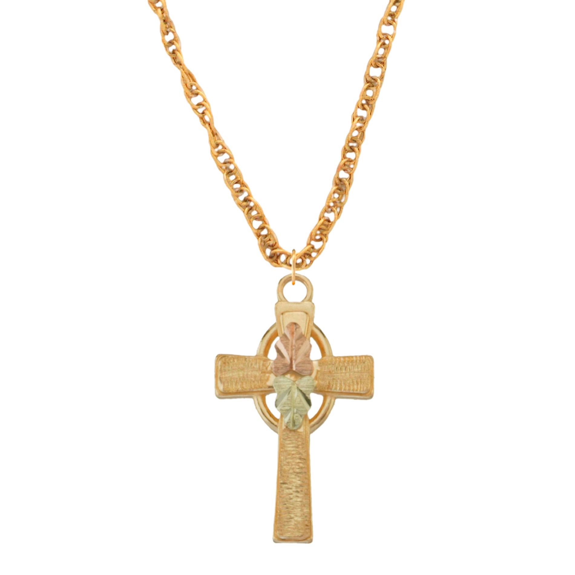 black hills gold tricolor 10k cross pendant black hills gold pink and ...