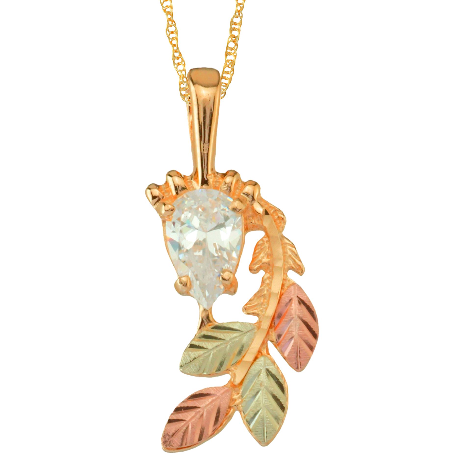Black Hills Gold Tricolor 10K Cubic Zirconia Pendant at Kmart.com