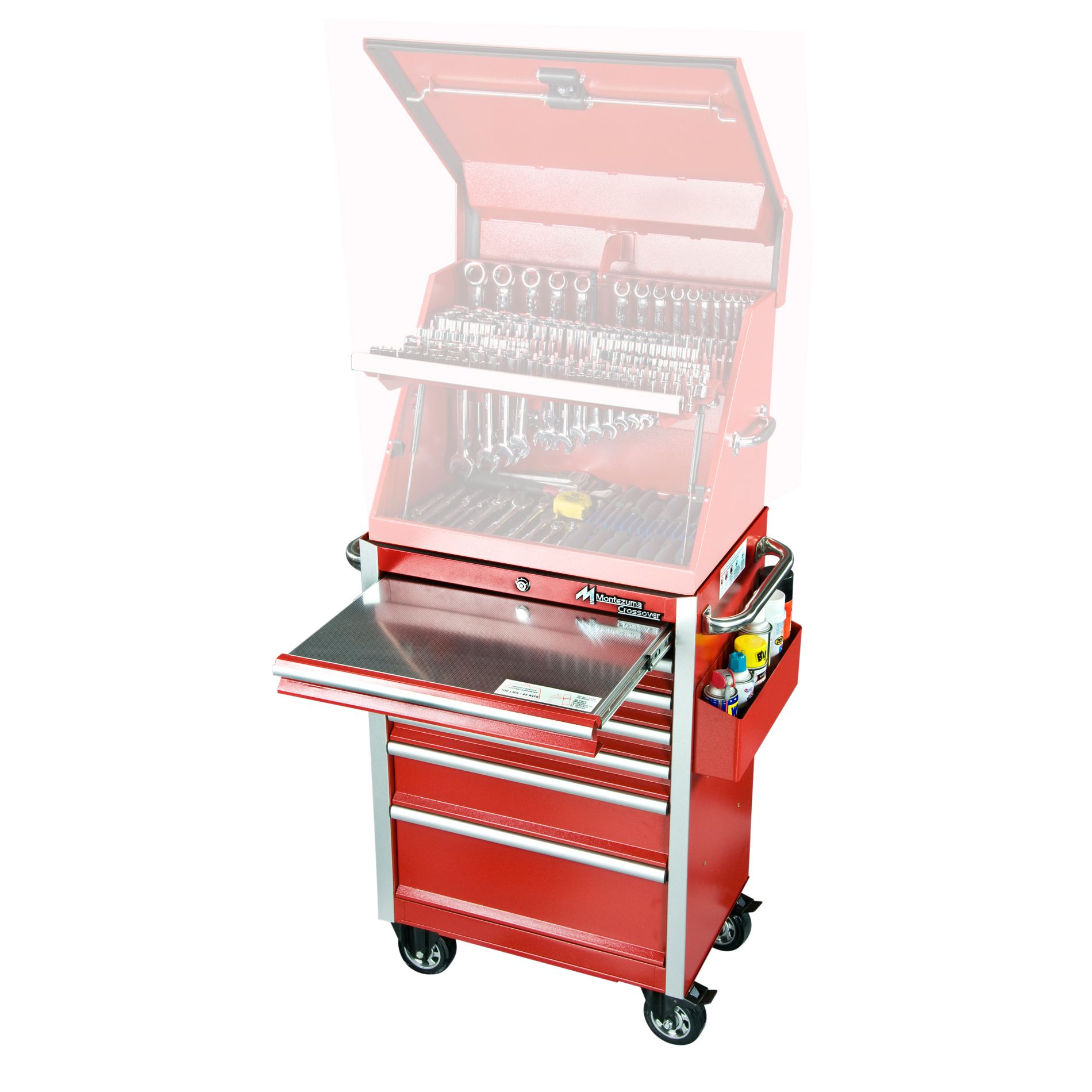 Montezuma 26-7/8 Crossover Tool Storage Cart - Red