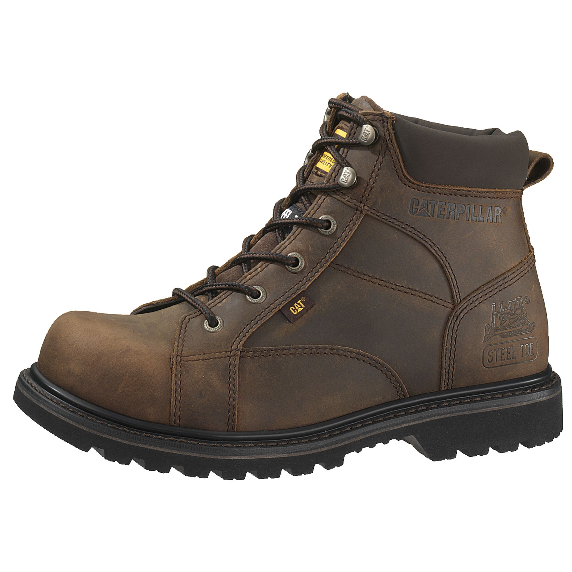 Men's Whiston Brown Leather Steel Toe Work Boot
