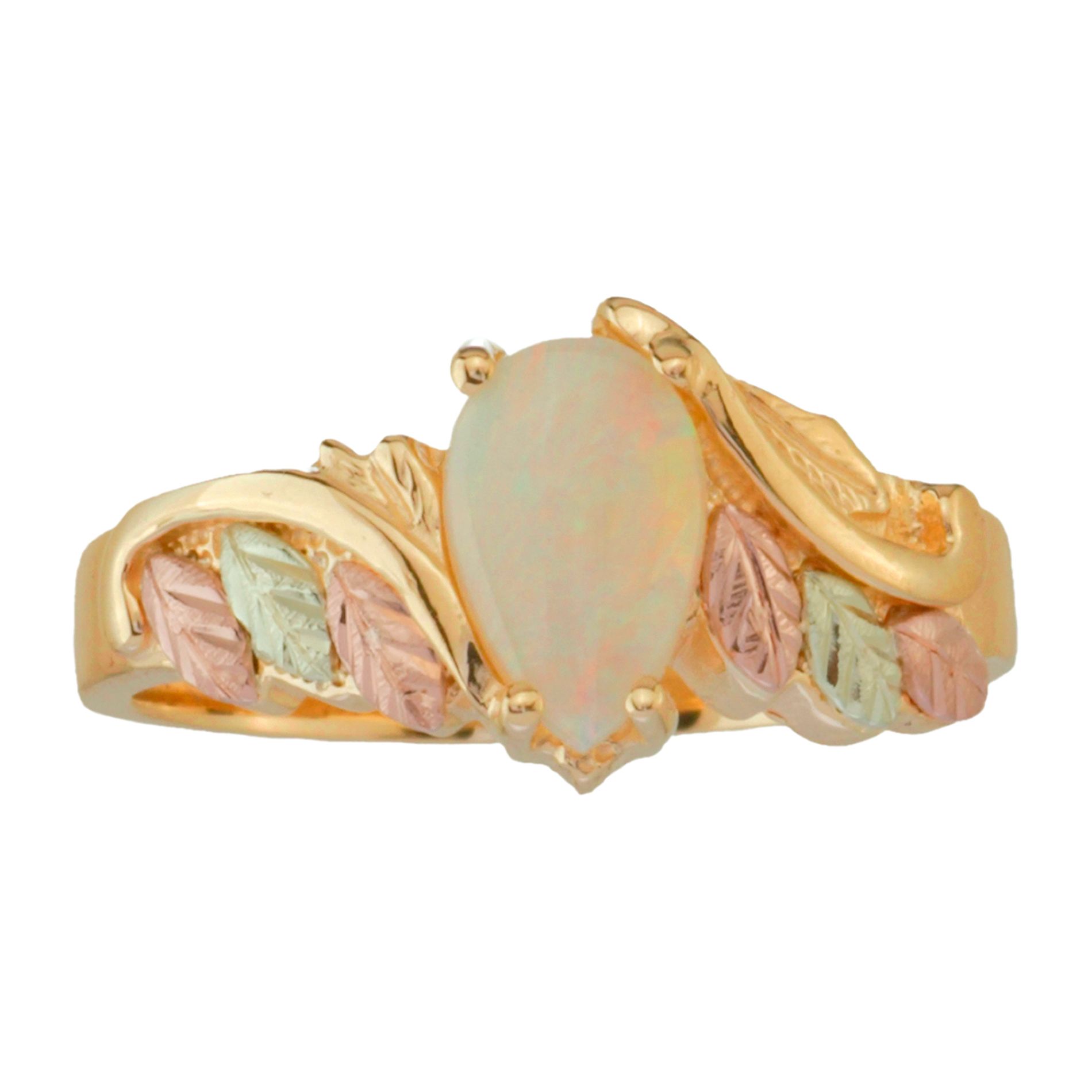 Tricolor 10K Gold Ladies' Opal Ring