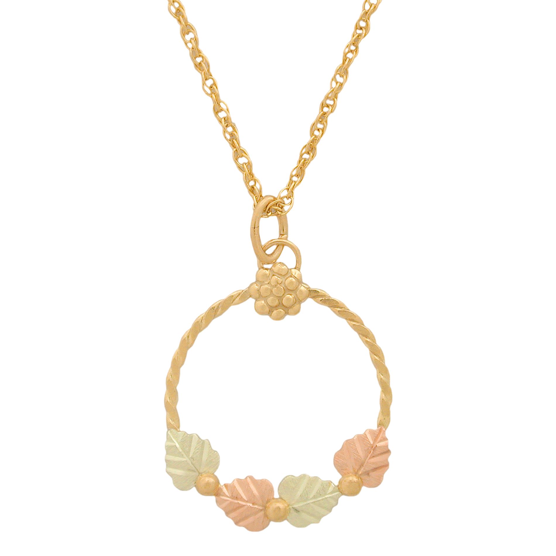 Black Hills Gold Tricolor 10K Circle Pendant at mygofer.com