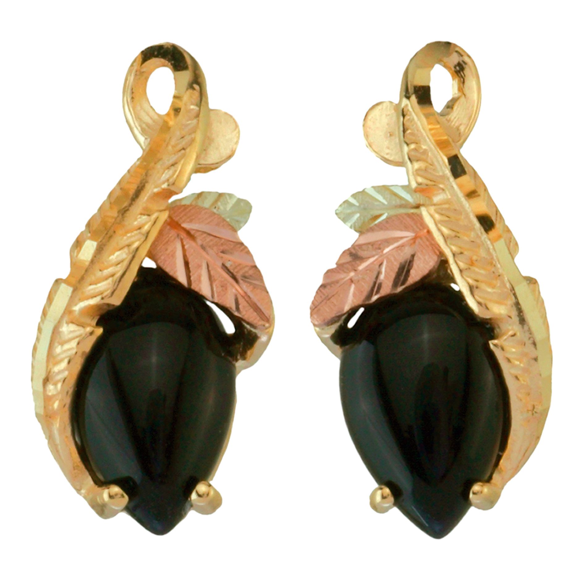 Gold onyx earrings clearance