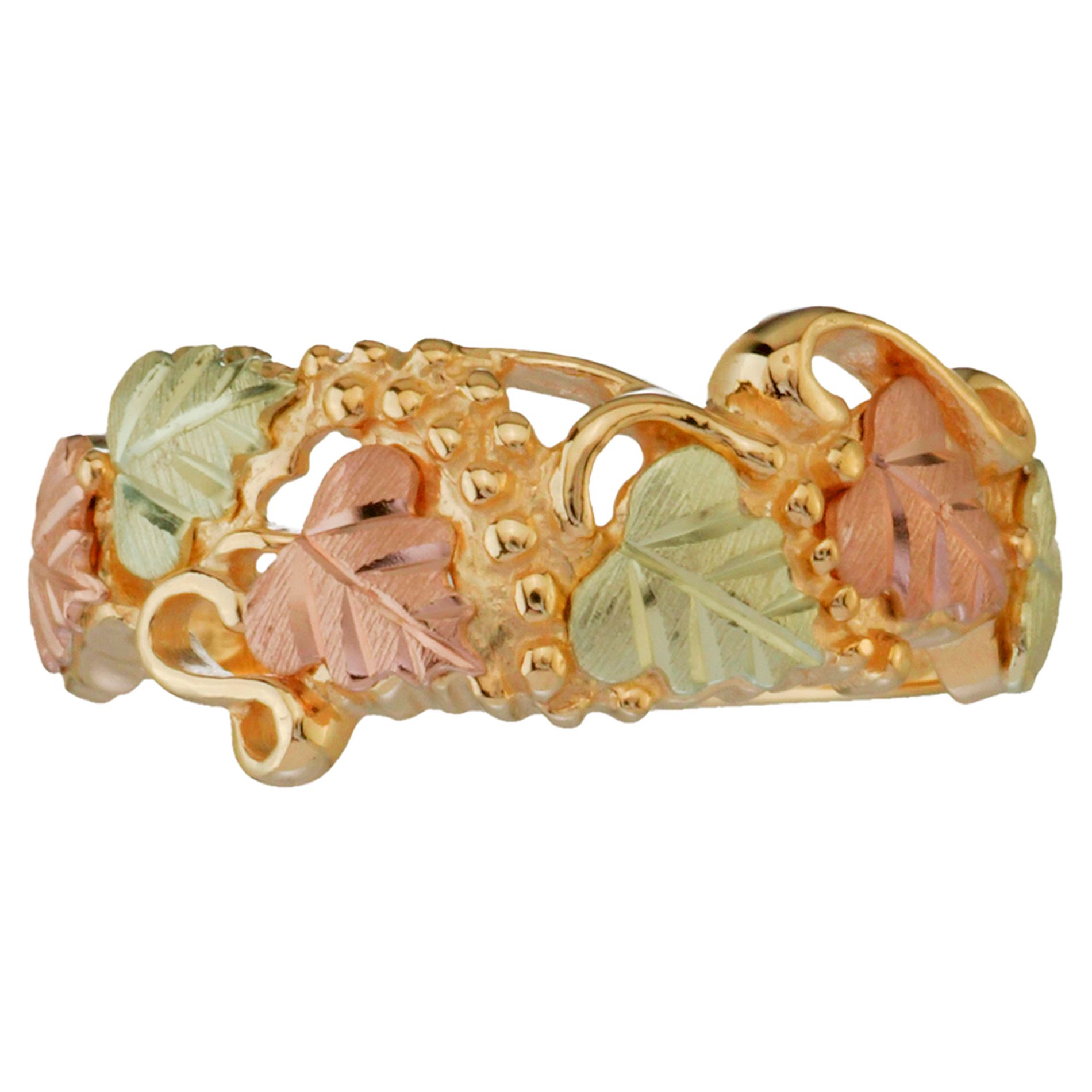 Black Hills Gold Tricolor 10K Gold Ladies' Band Ring at mygofer.com