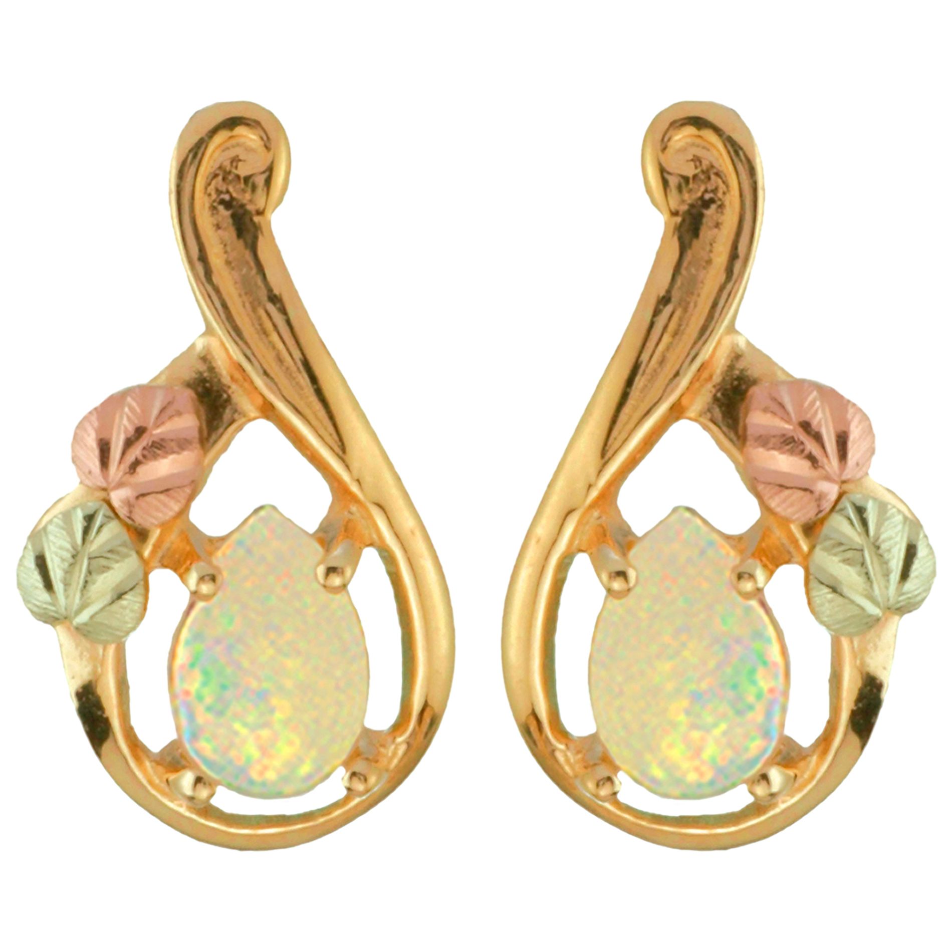Black Hills Gold Tricolor 10K Opal Earrings at Kmart.com