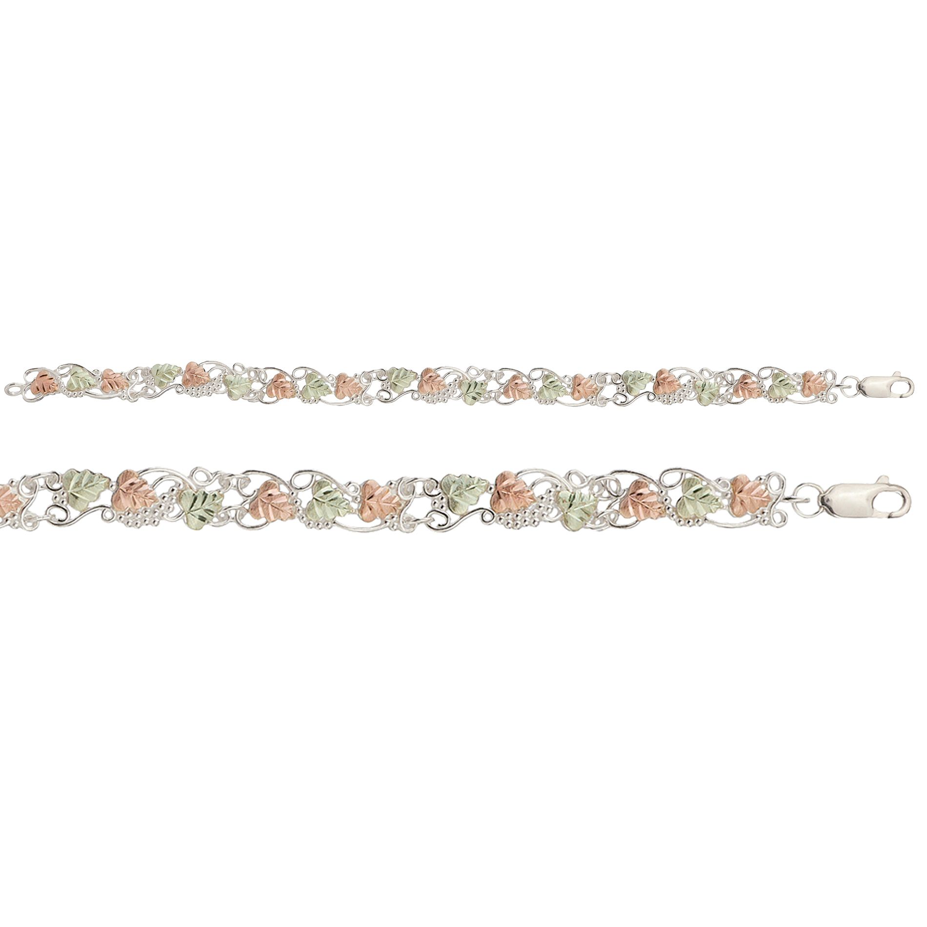 Black Hills Gold Tricolor Sterling Silver Leaf Bracelet at Sears.com