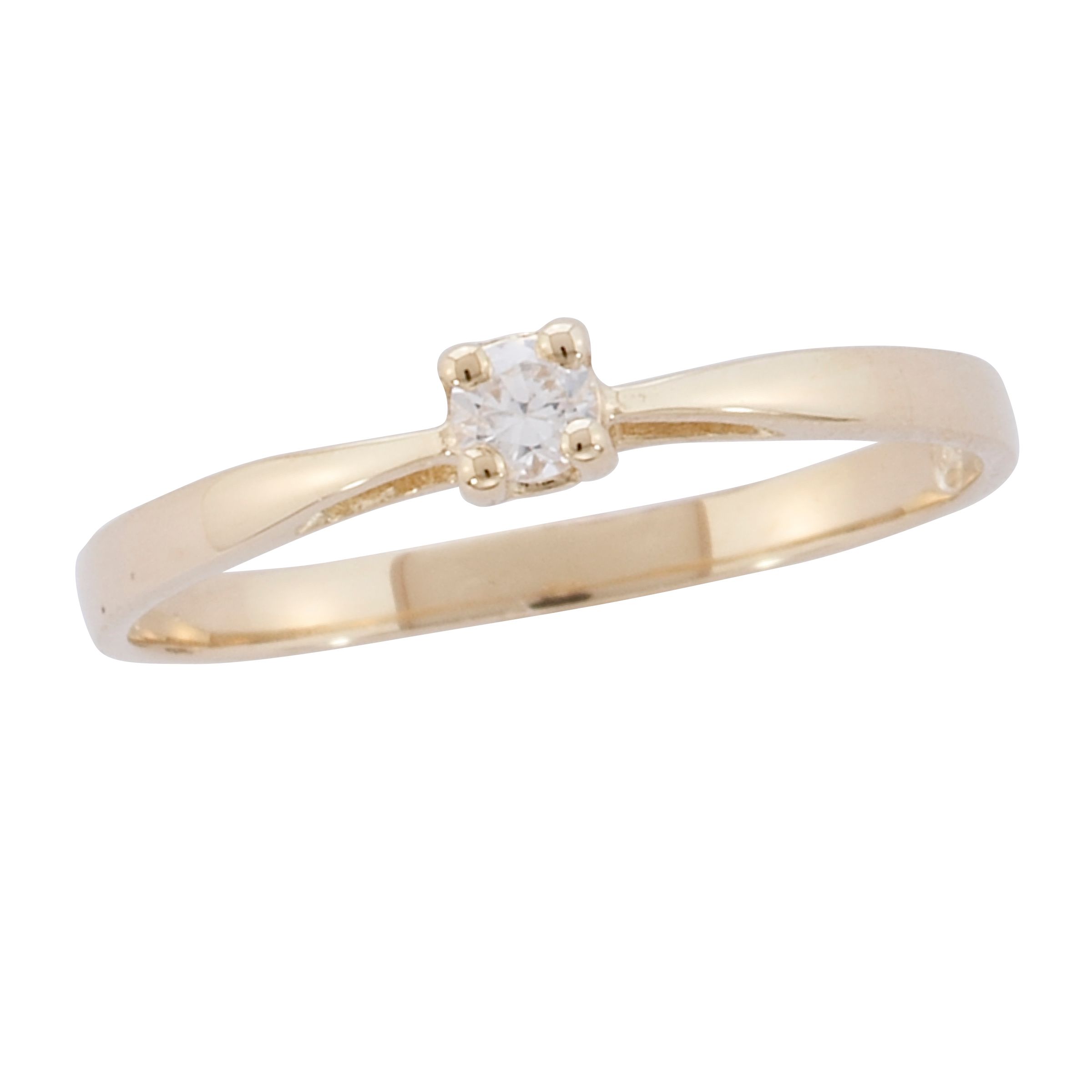 Childs Cubic Zirconia 2.5MM Ring. 14K Yellow Gold